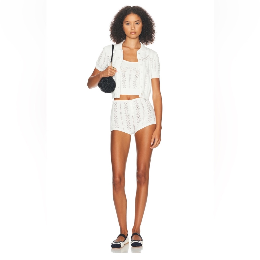 NWT Helsa Adam Knit Shorts in Ivory, XXS